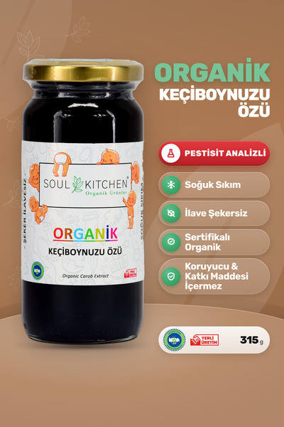Soul Kitchen Organik Ürünler Organik Keçiboynuzu Özü Soğuk Sıkım Şeker İlaves...