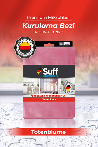 Suff Totenblume Microfiber Large Size Shower and Bath Drying Cloth 70X50 cm Pink