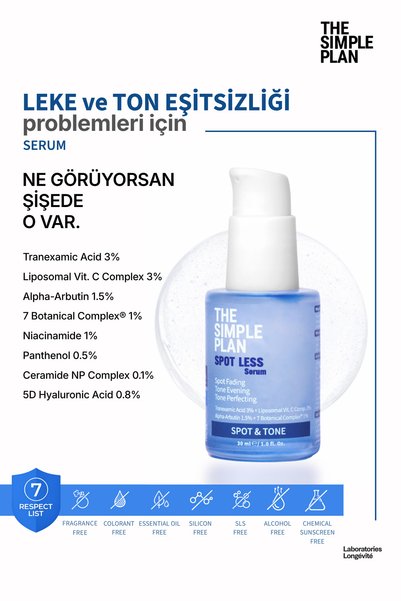 The Simple Plan Spot Less Leke & Ton Eşitleme Bakım Seti - Serum + Temizleyici (Uyku Maskesi Hediyeli 2'li)