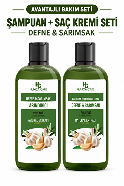 Hunca Care Defne ve Sarımsaklı Arındıcı Saç Bakım Seti ( Şampuan 485 ml + Saç...