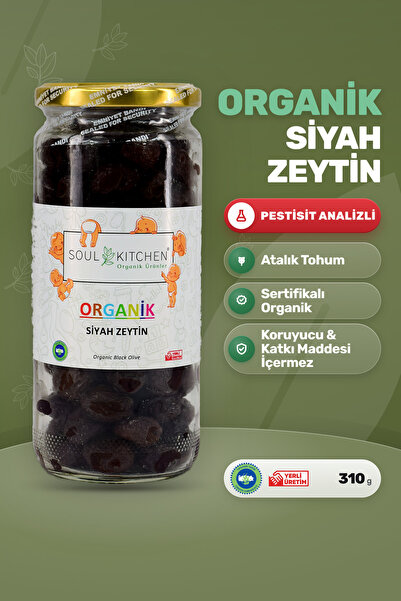 Soul Kitchen Organik Ürünler Organik Siyah Zeytin Katkısız 310 g