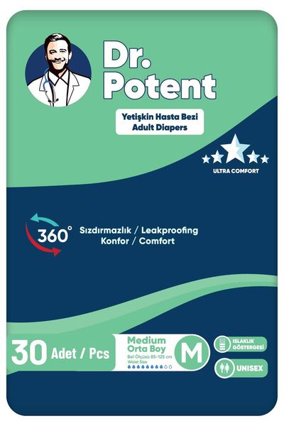 DR POTENT Dr.Potent Medium (M) Size Medium Size Patient Diapers with Waistban...