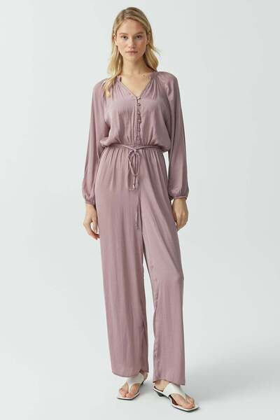PAULMARK Women's Slim Satin Look Jumpsuit