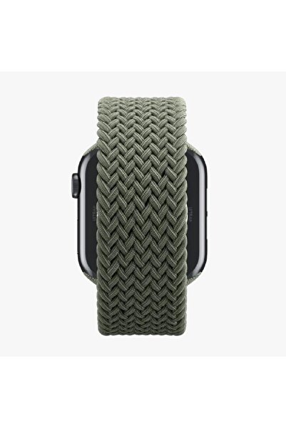 Primo Plus Olive Woven Solo Loop Strap for Smart Watch - Comfortable & Stretc...