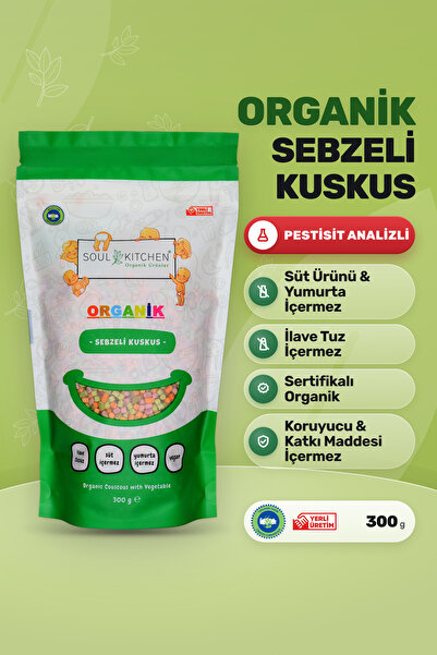 Soul Kitchen Organik Ürünler Organik Sebzeli Kuskus İlave Tuzsuz Vegan 300 g