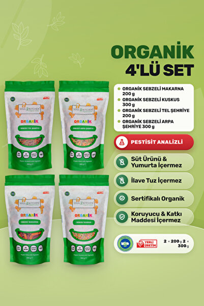 Soul Kitchen Organik Ürünler Organik Sebzeli Tel Şehriye 200 g, Makarna 200 g...