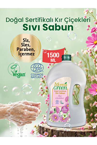 Mom's Green Natural Certified Liquid Soap Wild Flowers 1500 ml Ecocosmos