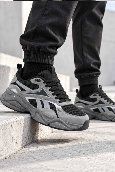 Reebok Charge Run Erkek Sneaker Gri Siyah Günlük Spor Ayakkabı Kalın Taban Fi...
