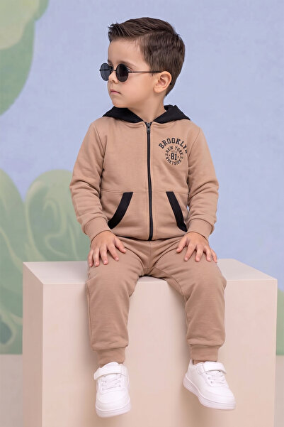 Rocha Baby Rocha Kids Blue "Brooklyn" Printed Hooded 2-Piece Set - Cotton Zip...