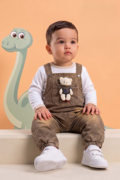 Rocha Baby Rocha Bebek Bahçıvan Salopet 2'li Takım - Peluş Oyuncak Hediyeli v...
