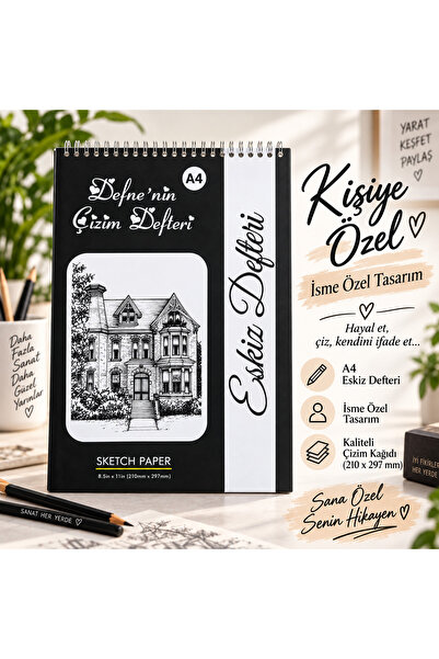 Koala Çizim Defteri Kişiye özel isime özel Sketchbook, Sketchpad,eskiz Defter...
