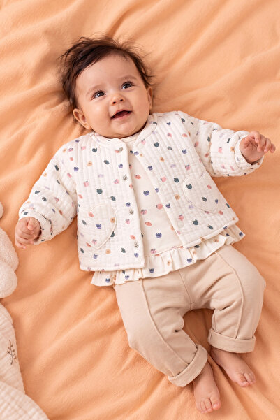 Rocha Baby Rocha Baby Girl Heart Pocket Detailed Quilted 3-Piece Set - Colorf...