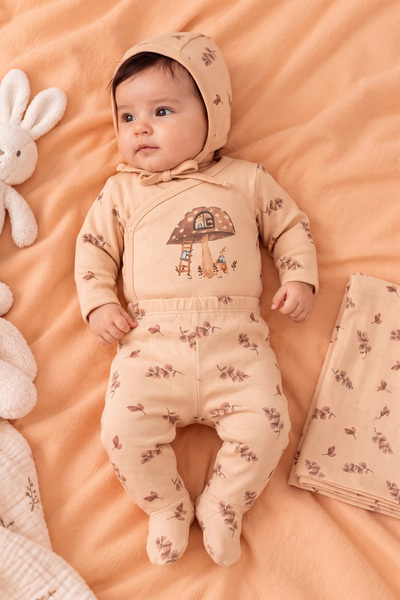 Rocha Baby Rocha Bebek Mantar Evi Desenli 4'lü Hastane Çıkışı - Pamuklu Yeni ...