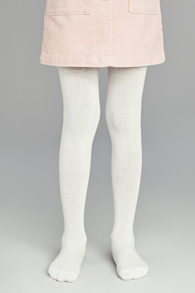Penti Girl's Pretty Extra Cotton White Pantyhose