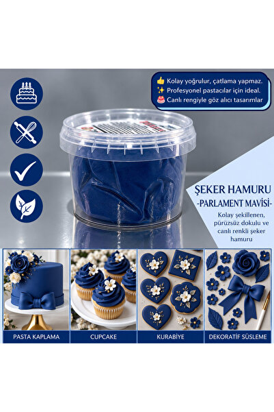 ŞEKER & SUGAR Parlament Mavi̇ Şeker Hamuru 200 Gr