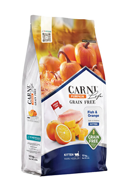 Pumpkin Balık & Portakal Tahılsız Yavru Kedi Maması 10KG