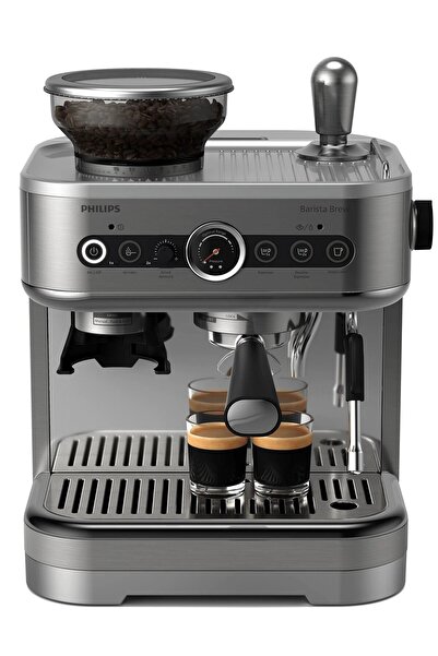 Philips Barista Brew Yarı Otomatik Espresso Makinesi, Paslanmaz Çelik Portafi...