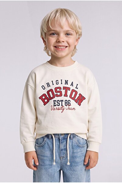 DeFacto 100% Cotton Crew Neck Printed Sweatshirt Baby Boy H8402A526Au