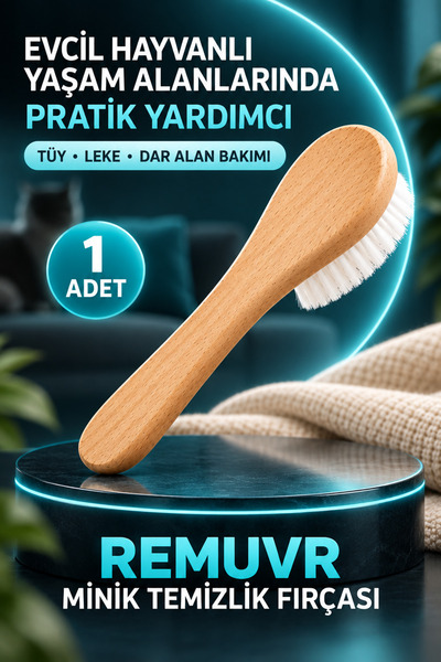 REMUVR Minik Temizlik Fırçası | Evcil Hayvan Tüy ve Leke Temizleme Fırçası Ah...