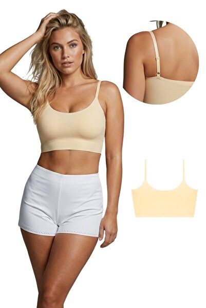 Newlilla 777 Women's Laser Cut Crop Bustier with Adjustable Thin Straps