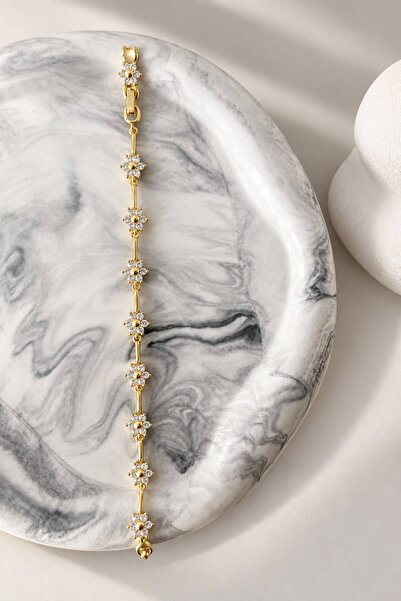GONESSA Flower Model Vip Stainless Gold Bracelet
