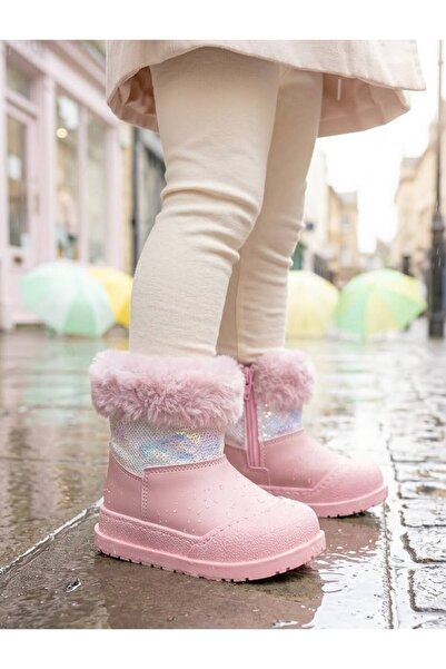 Surpie Shoes Αδιάβροχα κοριτσίστικα μποτάκια με γούνινη λεπτομέρεια
