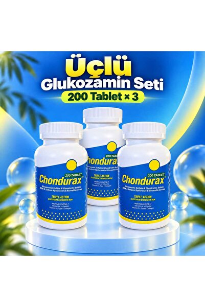 Chondurax Glukozamin Konroitin Msm Triple Action D3 Vitamin 200 Tablet - 3 LÜ...