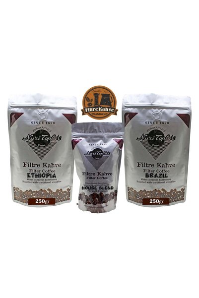 Nuri Toplar Filtre Kahve Ethiopia Ve Brazil House Blend 3'lü Paket
