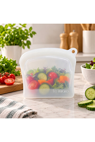 Le murano Sheer 300 ml Hava ve Sıvı Sızdırmaz Kilitli Silikon Saklama Torbası...