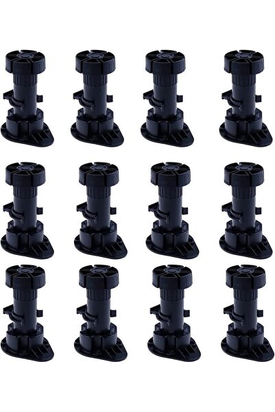 Allmanu 8CM Heavy Duty Plastic Cabinet Legs Adjustable Height 80-100MM, Black...