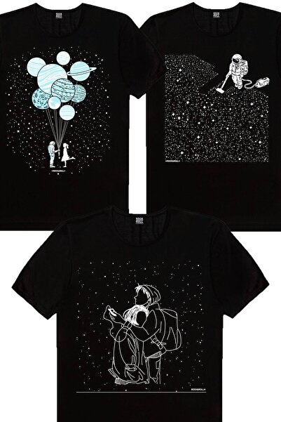 ROCKANDROLL Γυναικείο μπλουζάκι με σχέδιο Balloon Planets, Astronaut with Bro...