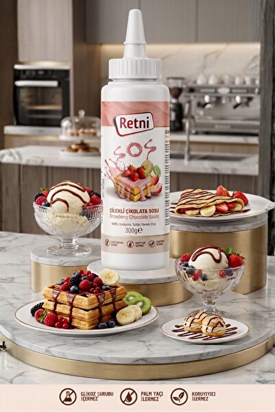 Retni Çilekli Çikolata Sosu 300g