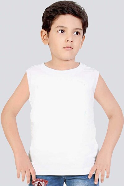 ROCKANDROLL Plain, Unprinted Basic White Cut Sleeve |   Sleeveless Men's Unis...