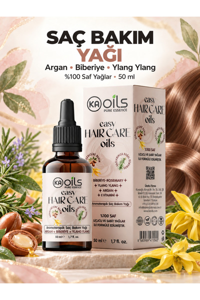KAOils Pure Essence Easy Hair Care Doğal Saç Bakım Yağı 50 ml | Biberiye, Arg...