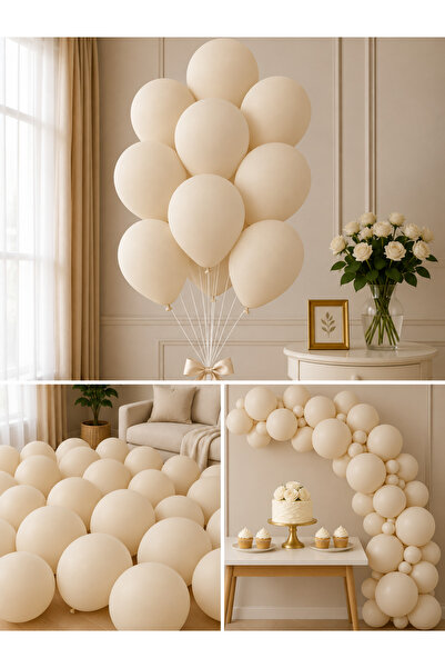 Parti dolabı 10 Adet Deniz Kumu Retro Ten Rengi Pastel Mat Balon 12inç 30cm