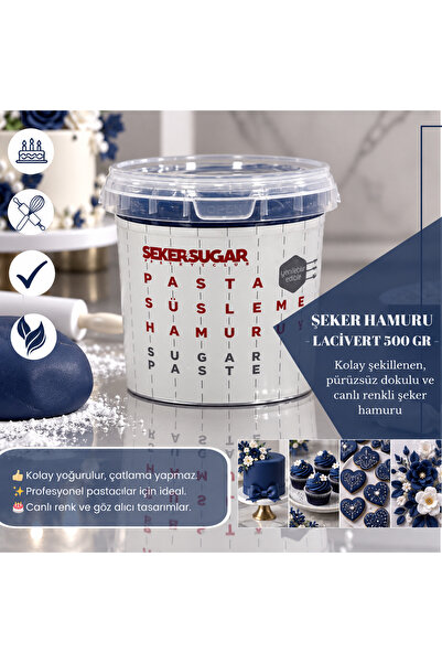ŞEKER & SUGAR Şeker & Sugar - LACİVERT Şeker Hamuru 500gr