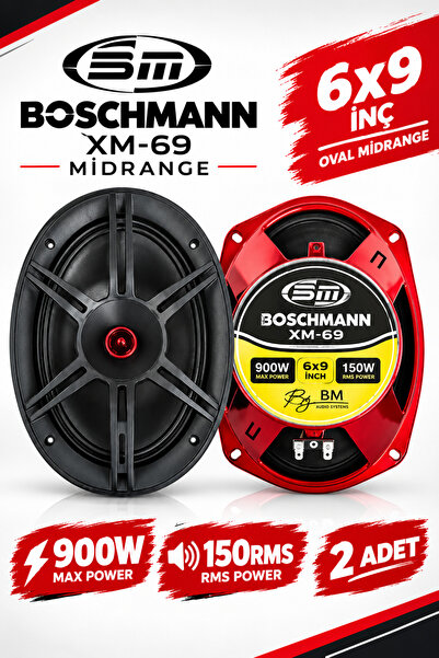 Boschmann Bm Audıo 900 Watt 150 Rms Oval Midrange Mermi Göbek Oto Hoparlör Am...