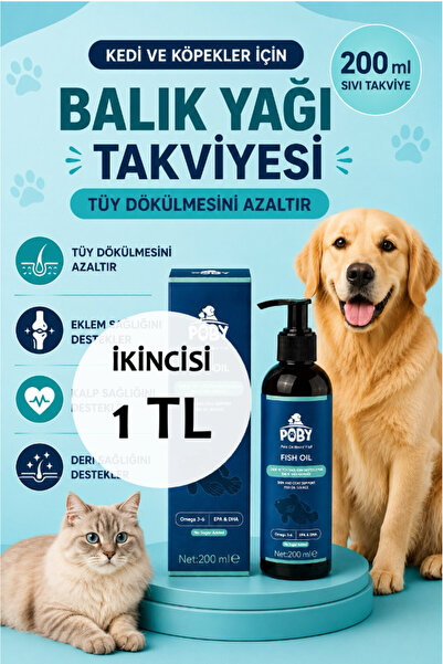 Poby Pet Club Kedi & Köpekler İçin Premium Tüy Dökülmesini Önleyici ve Tüy Sa...