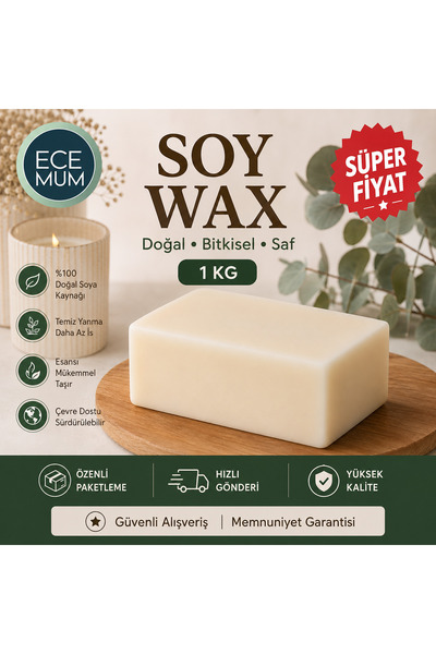 Soya Wax 1 Kg | Doğal Yapım Waxı | Yapım Malzemesi | Kolay Eritilebilir
