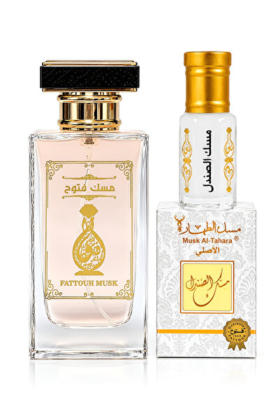 MUSK AL TAHARA Orijinal Sandal misk seti (Parfüm 50ml + Sandal misk 6ml alkol...