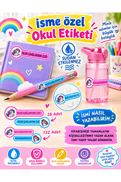 Aves Tasarım Okul etiketi kalem defter isimli Etiket isim yazılabilen Sevimli...