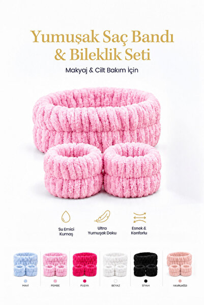 TheBrilian The Brilian Cilt Bakım Saç Bandı ve Su Emici Bileklik Seti 3’lü | ...
