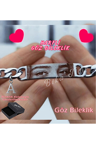 Bika Time Göz Bileklik Kişiye Özel Resimli Baskı - Hediye - Çelik Bileklik As...