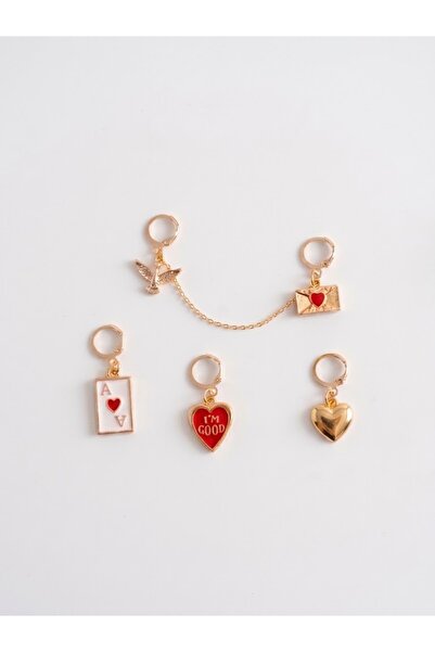 Gistoria Love Letter Gold Ayakkabı Süsü Charm Seti