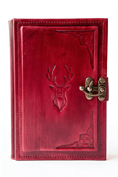 OZ CRAFT NOTE Hakiki Deri El Yapımı Defter – ORMANIN ASALETİ (Geyik Figürlü)