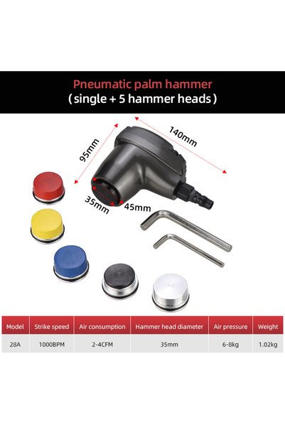 Choice1 28A with 5pcs Multipurpose Handheld Air Hammer Pneumatic Palm Hammer ...