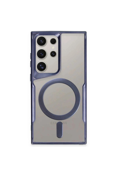 FMA Samsung Galaxy S23 Ultra Case Boyi Magsafe Silicone Cover - Navy Blue