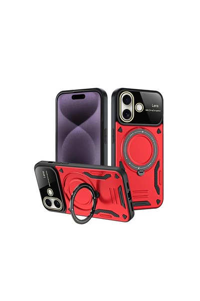 OtoTech غطاء حامل عدسة الفرح لـ Apple iPhone 16 - أحمر
