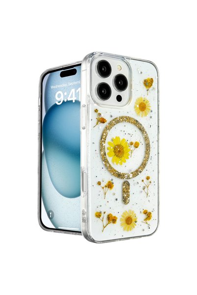 OtoTech غطاء حماية لجهاز ابل ايفون 16 برو ديزي سيلفر ماج سيف - ذهبي