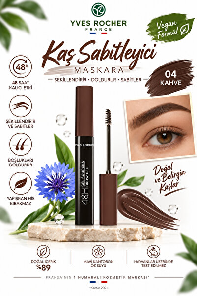 Yves Rocher 48 Saat Etkili Kaş Sabitleyici Maskara Fiber Fırçalı Doğal Görünü...